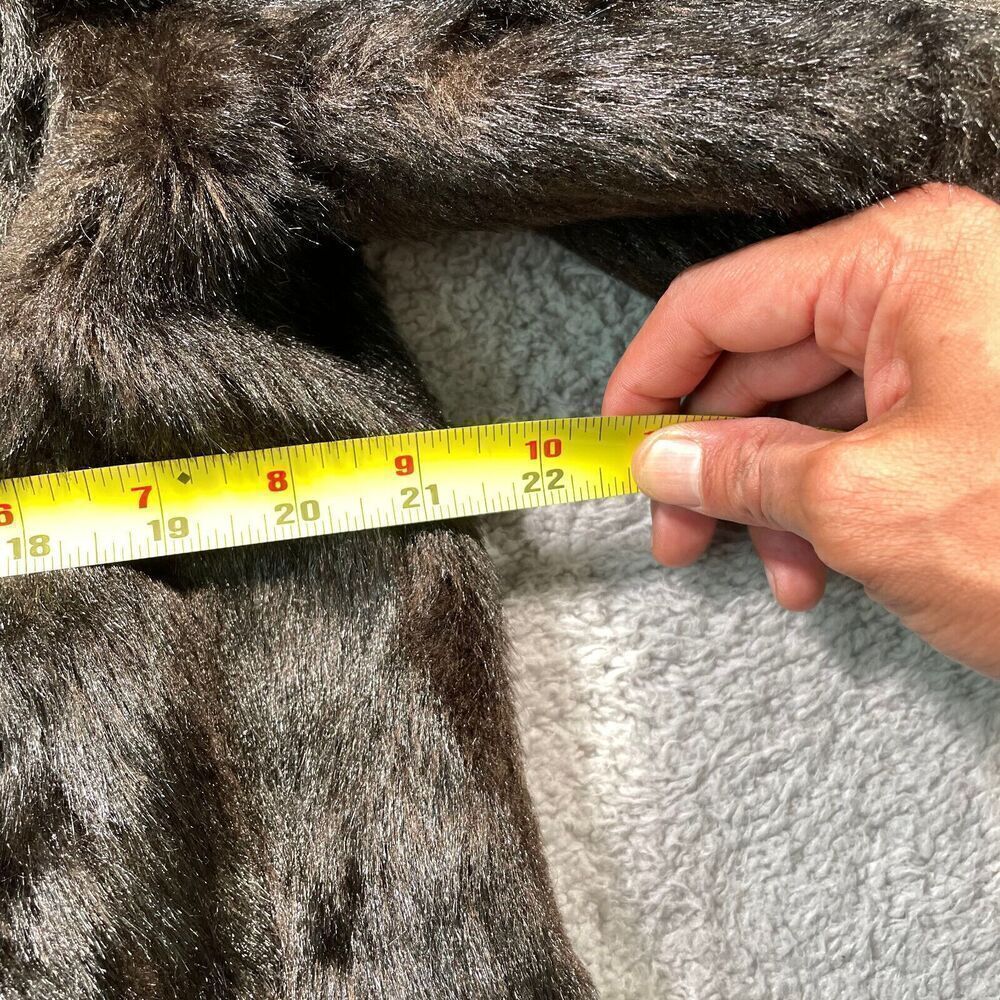 Vintage Sears Faux Fur Coat Women's 60s 70s Brown Winter Large - Picture 3 of 8